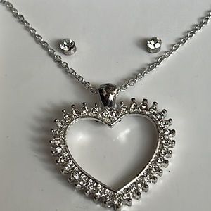 Genuine Crystal Heart 18” with Earrings